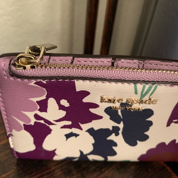 Small slim bifold wallet Sylvia Kate spade floral - Picture 2 of 7